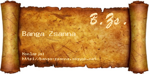 Banga Zsanna névjegykártya